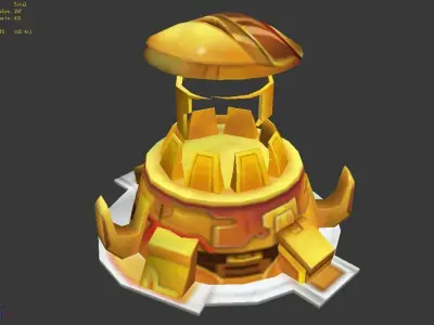 Rotating turret - flame type 03 3D model