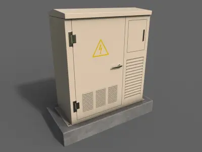 PBR Electric Box White2 Low-poly 3D model