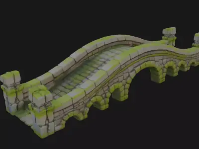 Forest Old Bridge 3d Model 3D model