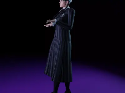 Creepy Goth Girl 3D print model