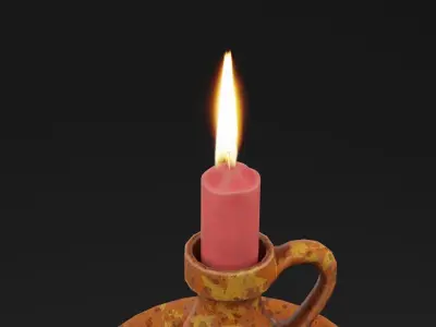 Creepy Candle Low-poly 3D model