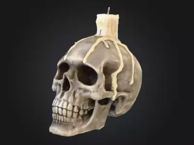 Skull Candle Low-poly 3D model