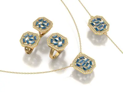 Complete jewelry set 3D print model