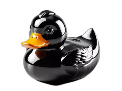 Glossy Black Rubber Duck 3D Model Low-poly 3D model