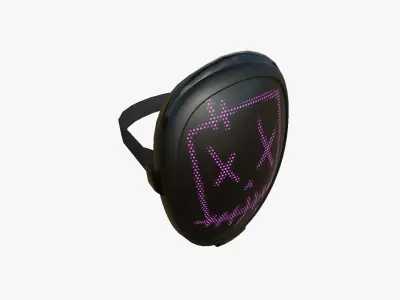 LED Screen Mask - A07 Face C - Character Design Low-poly 3D model