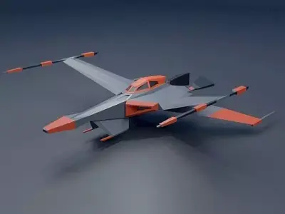 Areos lowpoly spaceship concept Low-poly 3D model