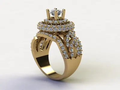 Women ring 2020 new design cad file light gold R46 3D model