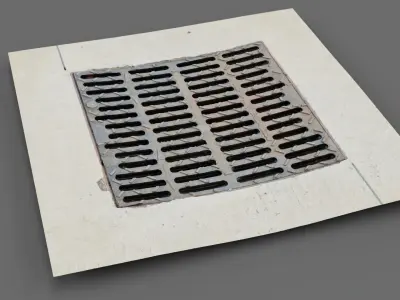 Manhole drain cover raw scan 3D model
