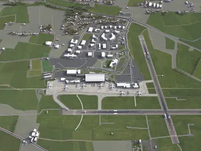 Cork - Airport - ORK Low-poly 3D model