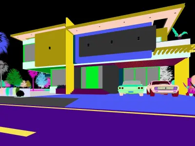 Modern Villa 3D model 1 kanal house 3D model