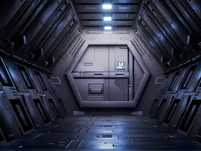 3D Sci-Fi Modular Environment Low-poly 3D model