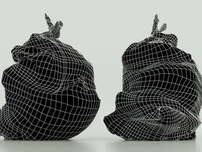 Realistic Low Poly Trash Bag Low-poly 3D model