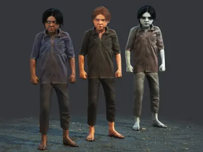 Poor Child Low-poly 3D model