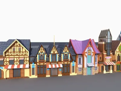 Cartoon Street 2 3D model