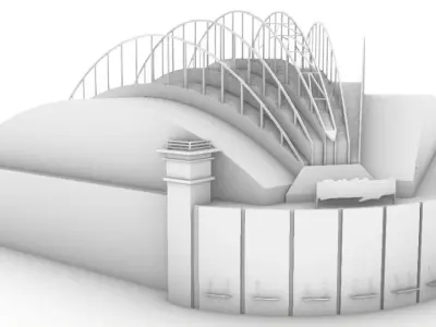 Milwaukee Brewers Stadium Exterior Low-poly 3D model