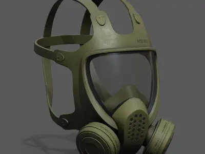 Gas mask helmet scifi futuristic military combat  Low-poly 3D model