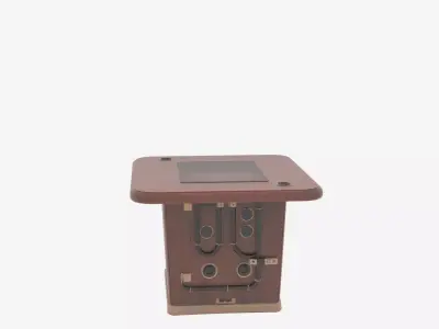 Executive Boardroom Table 3D Mahogany Finish Leather Inlay3D 3D model