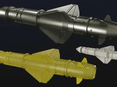 rocket full pack  Low-poly 3D model
