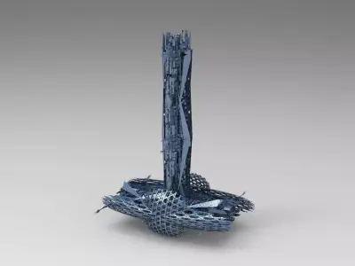 cyber cliff tower 2  3D model