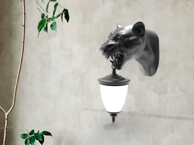 Lion Head Wall Lamp 3D print model purchase