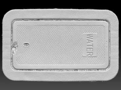 Concrete Water Utility Cover 3D model