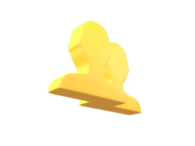 Two People Bust in Silhouette v1 002 Low-poly 3D model