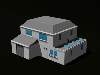 Modular Building Set Low-poly 3D model