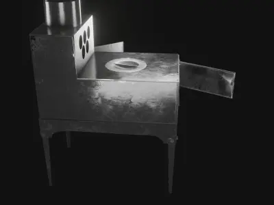 Stove metal Free low-poly 3D model
