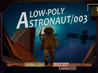 UNRIGGED VERSION ASTRONAUT 003 Low-poly 3D model
