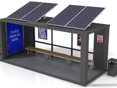 20 Foot Container Bus Stop 3D model