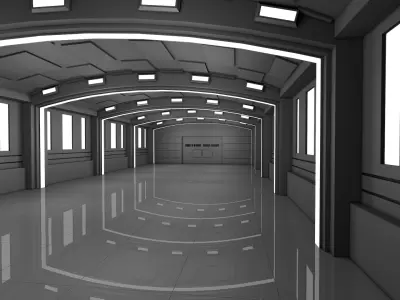 Warehouse Low-poly 3D model 11
