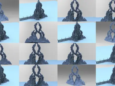 Dragon Bone architecture collection 3D Model Pack