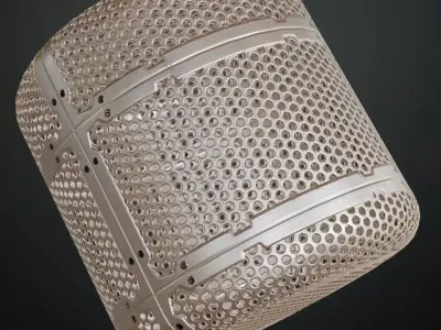 White Metal Grill Transparent PBR Seamless Texture