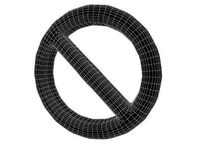 Prohibited Symbol V2 002 Low-poly 3D model