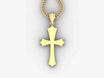 Light Gold 18K Cross Pendant 1CP039 3D print model