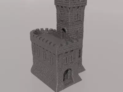 Old Town Watch Tabletop Terrain 28 mm 3D print model