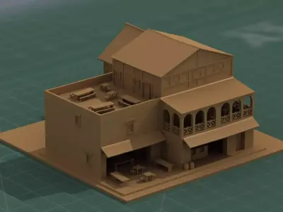 Wargame Scenery Tavern 3D Print Model 3D print model