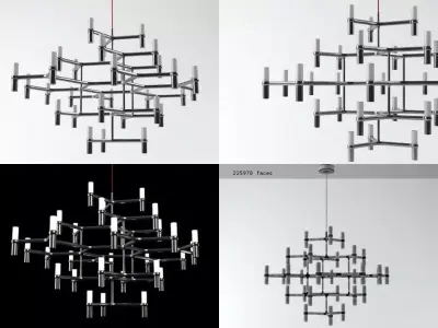 Crown molecule chandelier 3D model