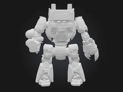 Armored Combat Robot 3D Model 3D model