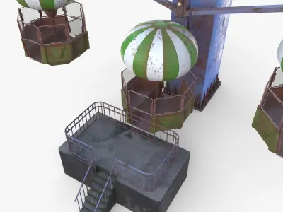 Ferris wheel v4 Low-poly 3D model