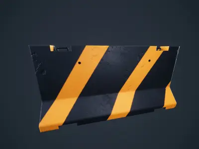 Jersey Concrete Barrier  Low-poly 3D model