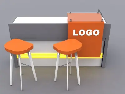 Reception Counter Design 3D model