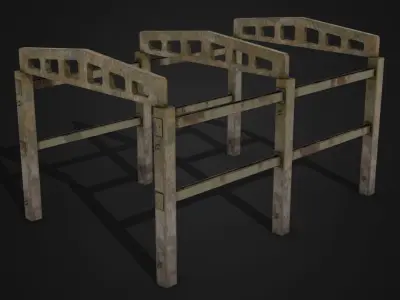 Abandoned Parts Of Hangar Low-poly 3D model