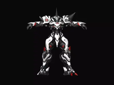 SCIFI WORRIER Low-poly 3D model