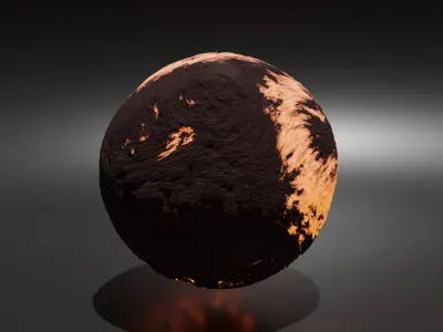 fiery planet 3D model