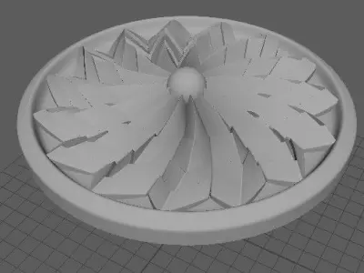 rosette circular medallion 3D model buy