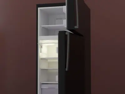 Top-Freezer Refrigerator Low-poly 3D model
