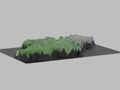 Serbia Map Country Low-poly 3D model