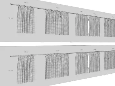 Curtains Collection Animated  3D model
