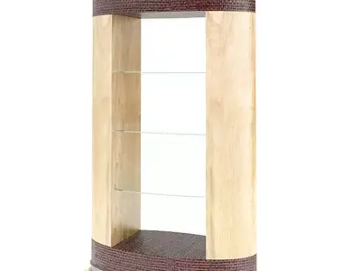 Three Shelved Glass Cabinet 3D model
